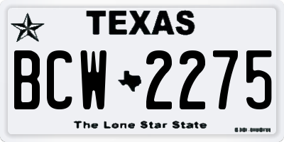 TX license plate BCW2275