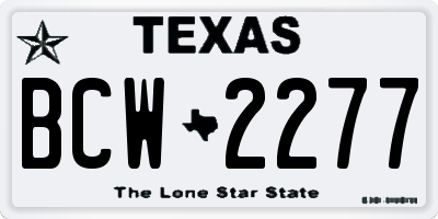 TX license plate BCW2277