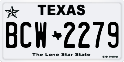 TX license plate BCW2279