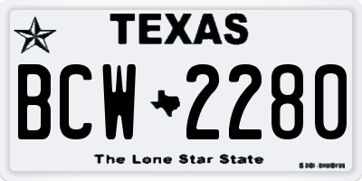 TX license plate BCW2280