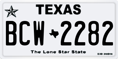 TX license plate BCW2282