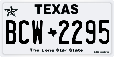 TX license plate BCW2295