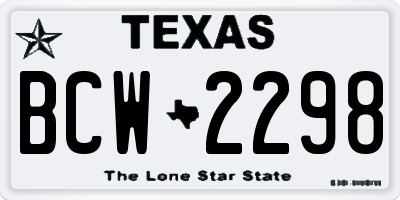 TX license plate BCW2298