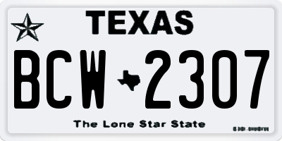 TX license plate BCW2307