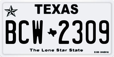 TX license plate BCW2309