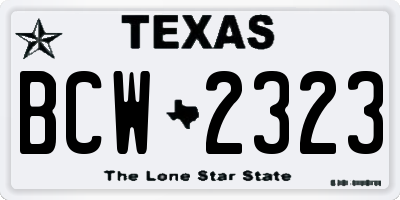 TX license plate BCW2323