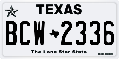 TX license plate BCW2336