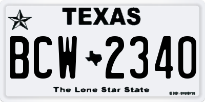 TX license plate BCW2340