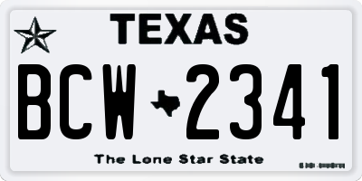 TX license plate BCW2341
