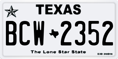 TX license plate BCW2352