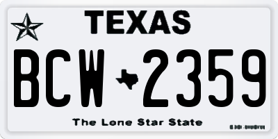 TX license plate BCW2359