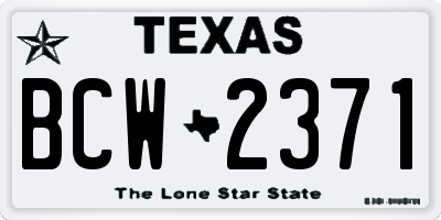 TX license plate BCW2371