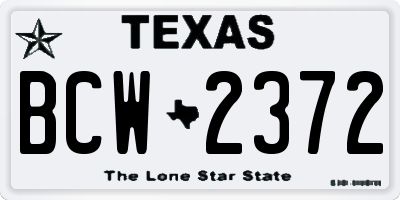 TX license plate BCW2372