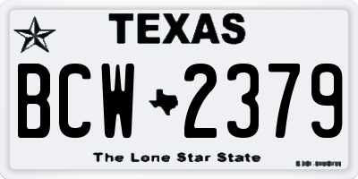 TX license plate BCW2379