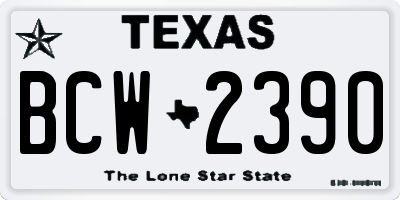 TX license plate BCW2390