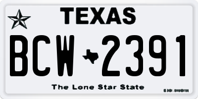 TX license plate BCW2391