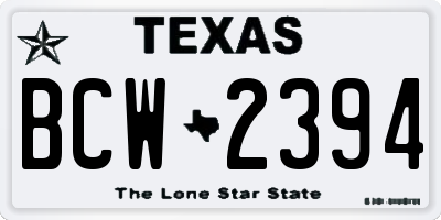 TX license plate BCW2394