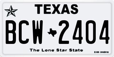 TX license plate BCW2404