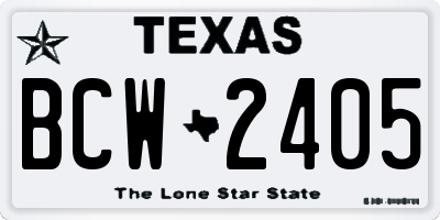 TX license plate BCW2405