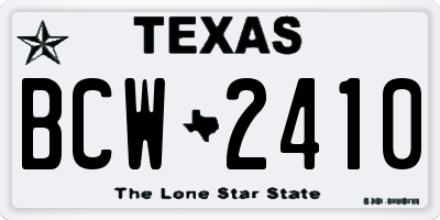 TX license plate BCW2410