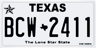 TX license plate BCW2411