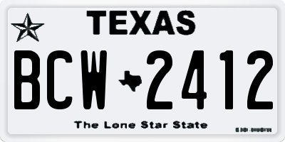 TX license plate BCW2412