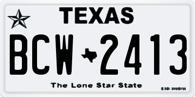 TX license plate BCW2413