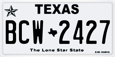 TX license plate BCW2427