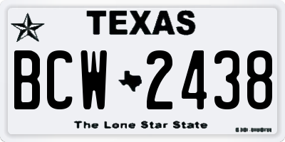 TX license plate BCW2438