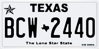 TX license plate BCW2440