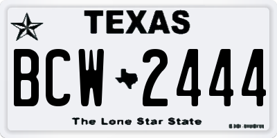 TX license plate BCW2444