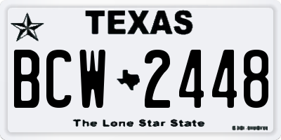 TX license plate BCW2448