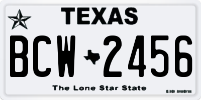 TX license plate BCW2456