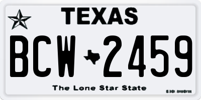 TX license plate BCW2459