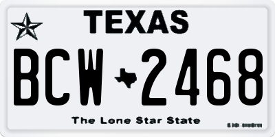 TX license plate BCW2468