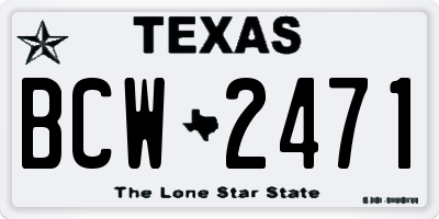 TX license plate BCW2471