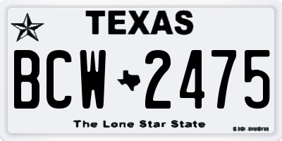 TX license plate BCW2475