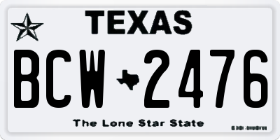 TX license plate BCW2476