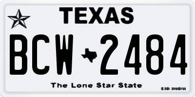 TX license plate BCW2484