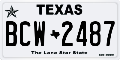 TX license plate BCW2487