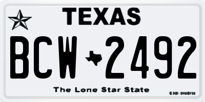 TX license plate BCW2492