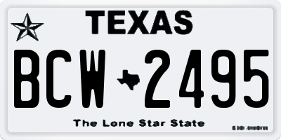 TX license plate BCW2495