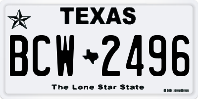 TX license plate BCW2496