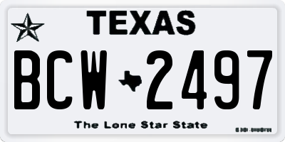 TX license plate BCW2497