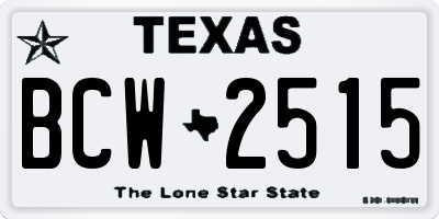 TX license plate BCW2515