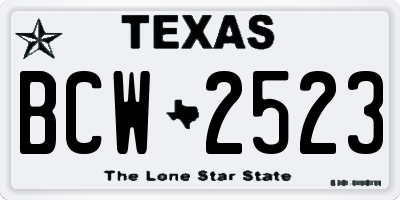 TX license plate BCW2523