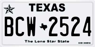 TX license plate BCW2524