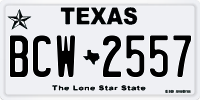 TX license plate BCW2557
