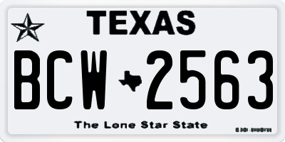 TX license plate BCW2563