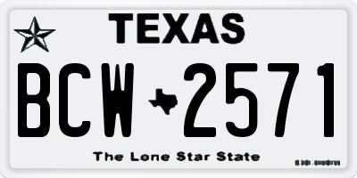 TX license plate BCW2571
